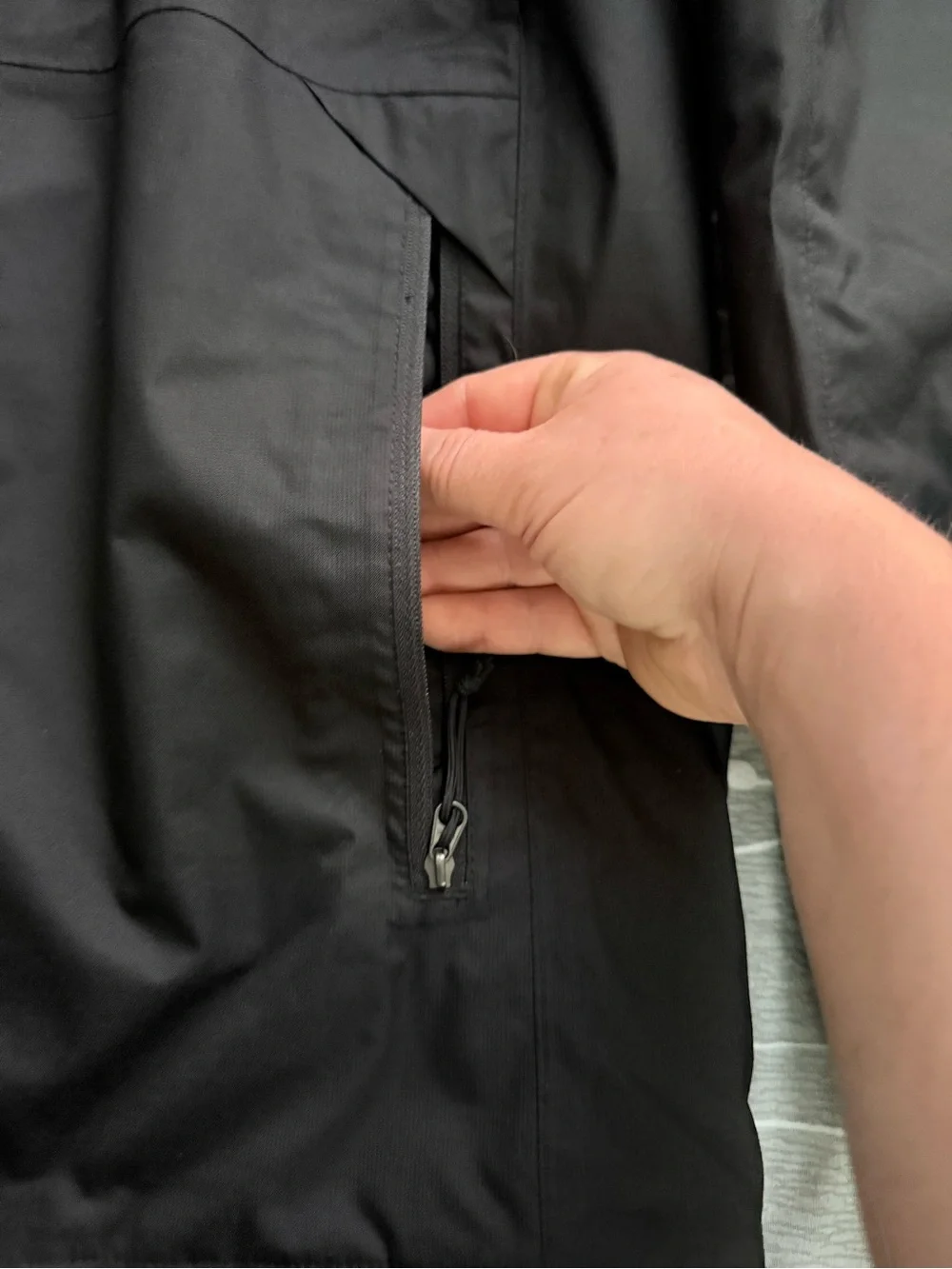 The North Face Black Hooded Rain Coat
